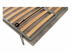 Les Tendances Mueble cama 140x190 cm con sofá y columna contenedor de madera de nogal Kanto-Color Microfibra 12 Violeta
