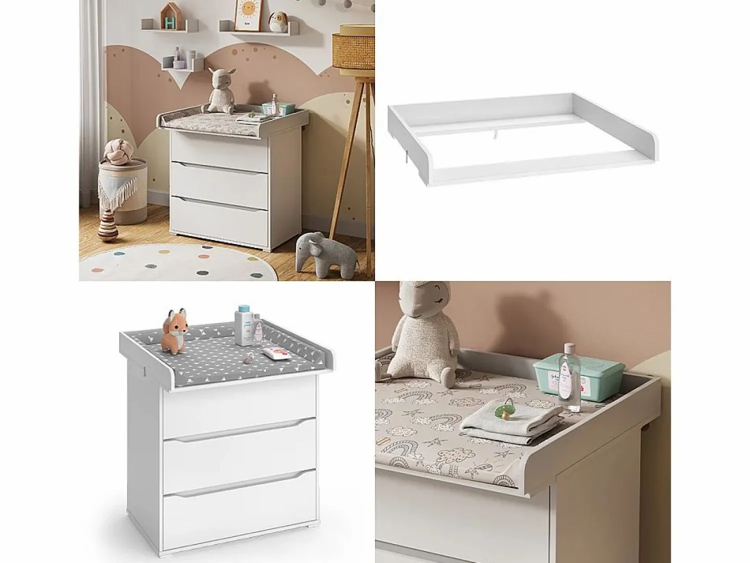 Outlet Vicco Mueble cambiador 80x76x10 wicko Blanco