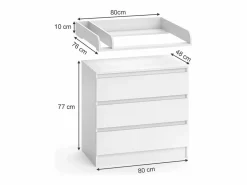 Hot Mueble cambiador 80x76x87 emma Mueble De Bebé