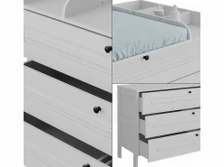 Best Vicco Mueble cambiador 133x70x98.4 ajaton Blanco