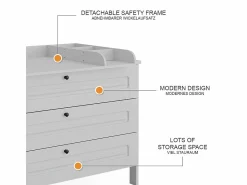 Best Vicco Mueble cambiador 133x70x98.4 ajaton Blanco
