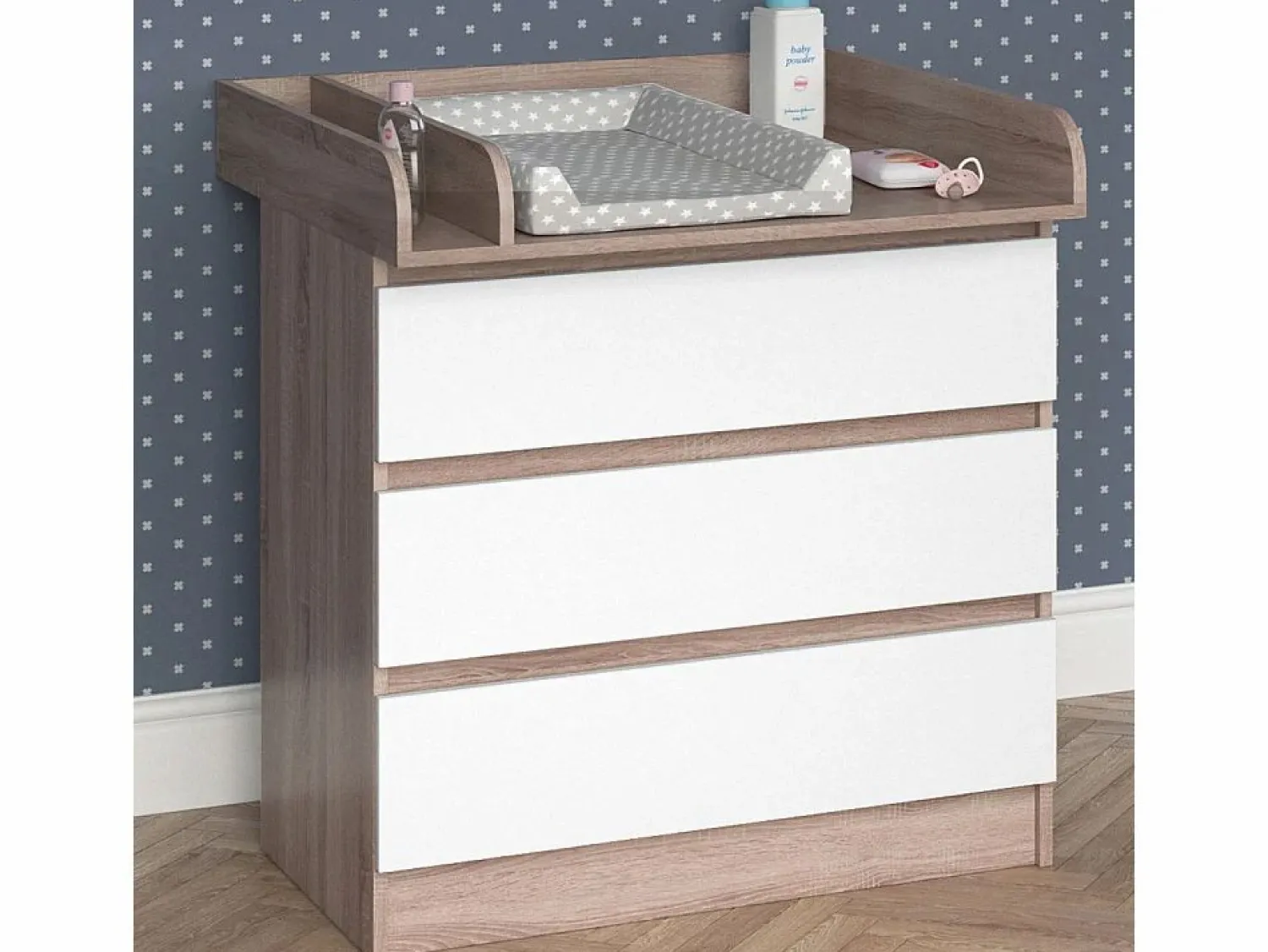 Online Mueble cambiador sonoma/blanco 80x76x87 emma Mueble De Bebé