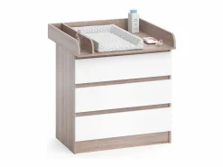 Online Mueble cambiador sonoma/blanco 80x76x87 emma Mueble De Bebé