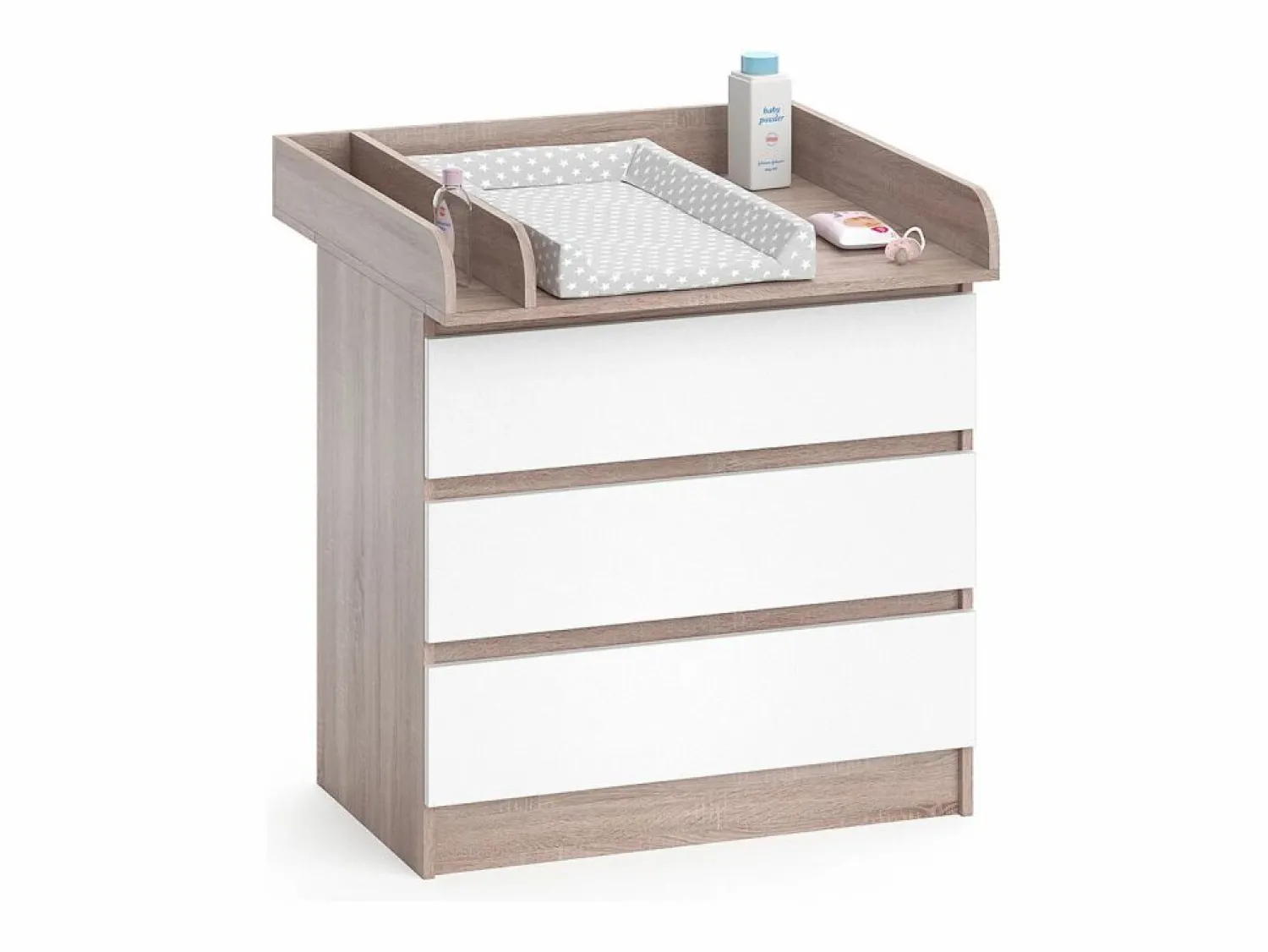 Online Mueble cambiador sonoma/blanco 80x76x87 emma Mueble De Bebé