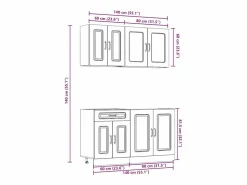 Hot vidaxl Mueble cocina Kalmar de alto brillo 4 pzas Blanco