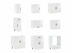 vidaxl Mueble cocina Kalmar brillo 14 pzas madera contrachapada