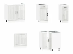 Sale vidaxl Mueble cocina Kalmar brillo 11 pzas madera contrachapada Blanco