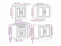 Outlet vidaxl Mueble cocina Kalmar hormigón 4 pzas madera contrachapada Gris
