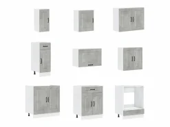 Sale vidaxl Mueble cocina Kalmar hormigón 14 pzas madera contrachapada Gris