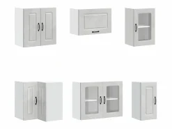 Best vidaxl Mueble cocina Kalmar hormigón 11 pzas madera contrachapada Gris