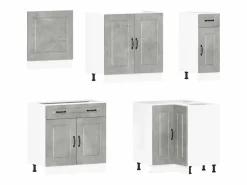 Hot Mueble cocina Kalmar hormigón 11 pzas madera contrachapada Cocina Completa