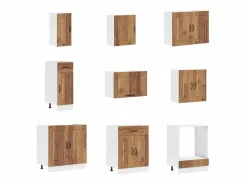 vidaxl Mueble cocina Kalmar madera vieja 14 pzas madera contrachapada