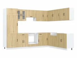 New Mueble cocina Kalmar roble sonoma 14 pzas madera contrachapada Cocina Completa