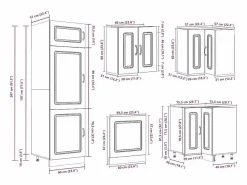 Hot Mueble cocina Kalmar roble ahumado 14 pzas madera contrachapada Cocina Completa