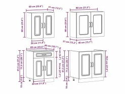 vidaxl Mueble cocina Kalmar roble ahumado 4 pzas madera contrachapada