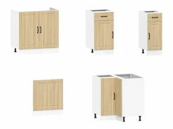 Online vidaxl Mueble cocina Kalmar roble sonoma 11 pzas madera contrachapada Color natural claro
