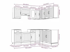 vidaxl Mueble cocina Kalmar sonoma 11 pzas madera contrachapada