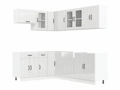vidaxl Mueble cocina Lucca brillo 11 pzas madera contrachapada