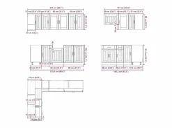 vidaxl Mueble cocina Lucca brillo 11 pzas madera contrachapada