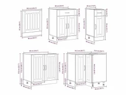 vidaxl Mueble cocina Lucca brillo 11 pzas madera contrachapada