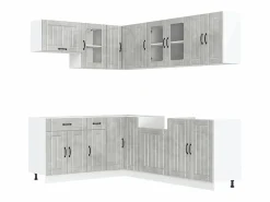 Mueble cocina Lucca hormigón 11 pzas madera contrachapada Cocina Completa