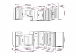 Discount Mueble cocina Lucca hormigón 11 pzas madera contrachapada Cocina Completa