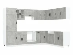 Online Mueble cocina Porto hormigón 14 pzas madera contrachapada Cocina Completa