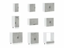 Online Mueble cocina Porto hormigón 14 pzas madera contrachapada Cocina Completa