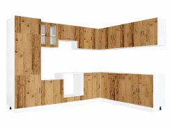Outlet vidaxl Mueble cocina Porto madera vieja 14 pzas madera contrachapada Color natural claro