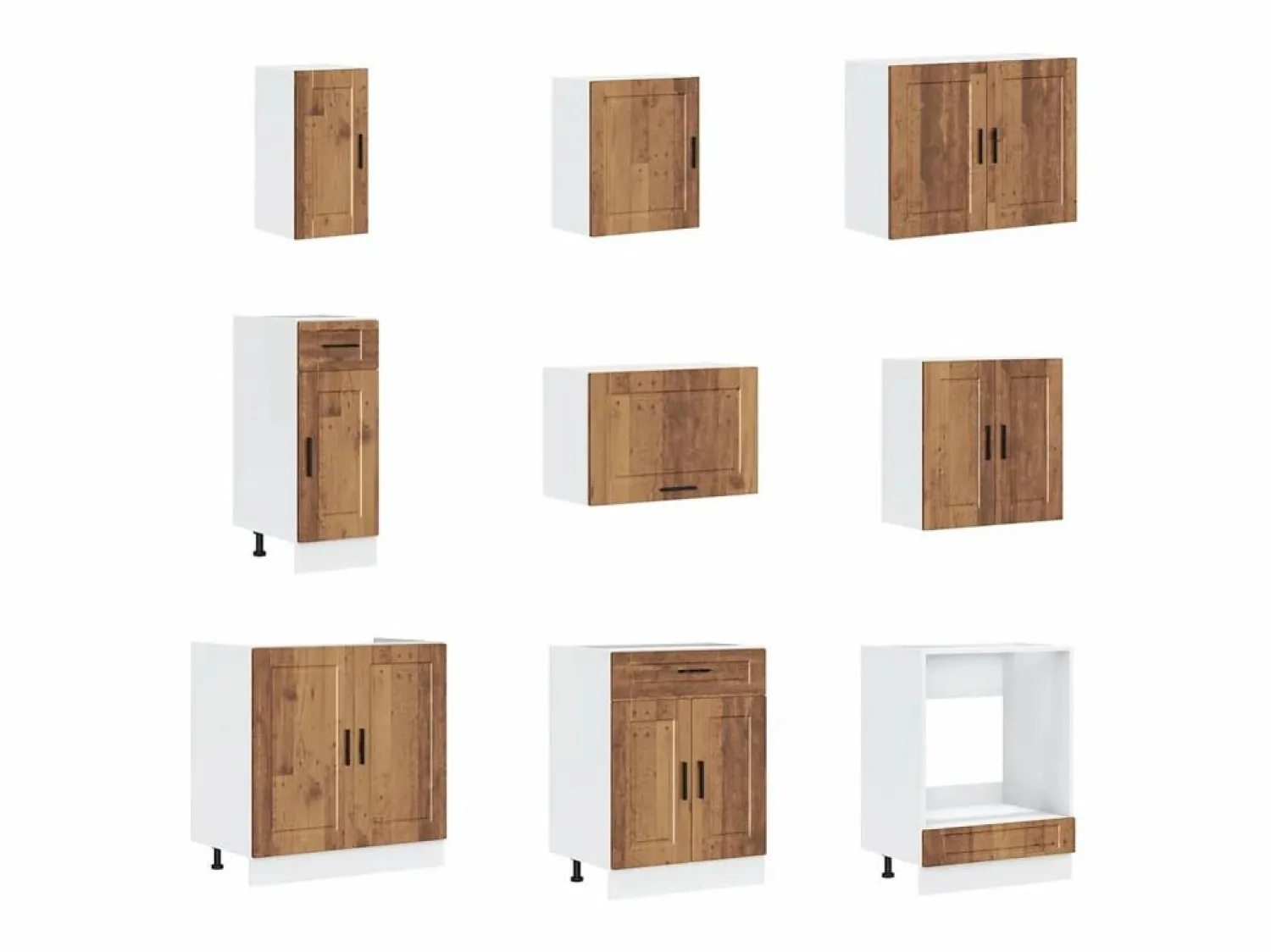 Outlet vidaxl Mueble cocina Porto madera vieja 14 pzas madera contrachapada Color natural claro
