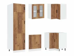 Outlet vidaxl Mueble cocina Porto madera vieja 14 pzas madera contrachapada Color natural claro