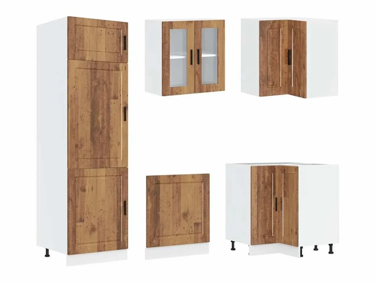 Outlet vidaxl Mueble cocina Porto madera vieja 14 pzas madera contrachapada Color natural claro