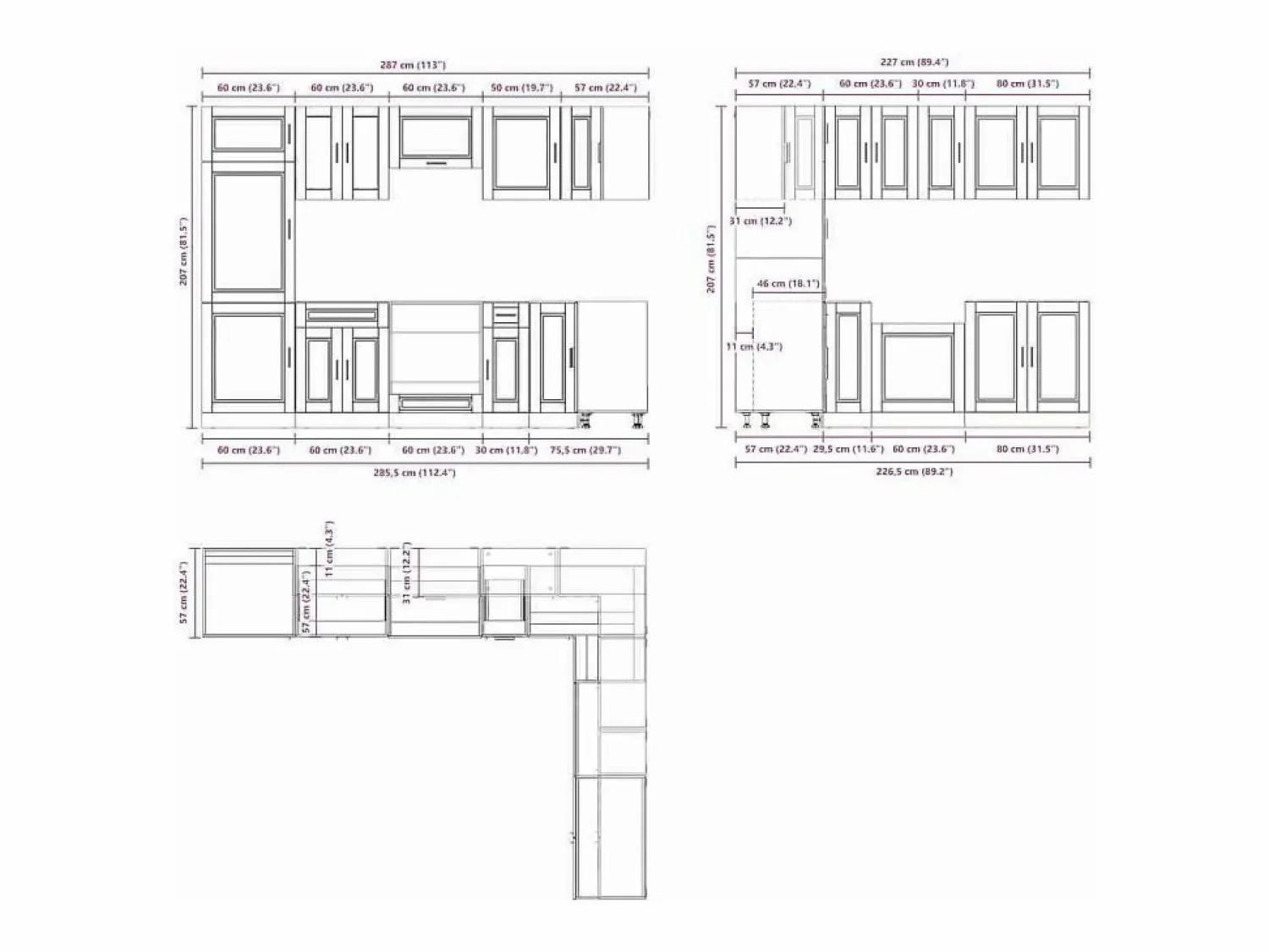 Outlet vidaxl Mueble cocina Porto madera vieja 14 pzas madera contrachapada Color natural claro