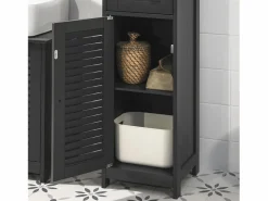 Hot Mueble Columna de baño, Armario Baño Alto Estanterías de Baño-2 Puertas y 1 Cajón 32 x 30 x 170 cm FRG236-DG ES Columna De Baño