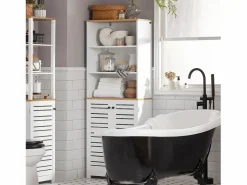 Sobuy Mueble Columna de baño Armario para baño con 5 Estantes Estanterías de baño Medidas: 60x30x160cm BZR44-W ES