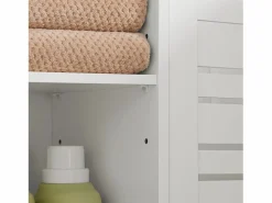 Sobuy Mueble Columna de baño Armario para baño con 5 Estantes Estanterías de baño Medidas: 60x30x160cm BZR44-W ES
