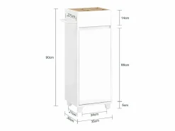 Hot Sobuy Mueble Columna de Baño con 1 Compartimento Armario Alto BZR159-W ES Blanco