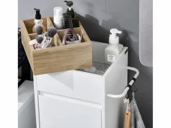 Hot Sobuy Mueble Columna de Baño con 1 Compartimento Armario Alto BZR159-W ES Blanco