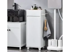 Hot Sobuy Mueble Columna de Baño con 1 Compartimento Armario Alto BZR159-W ES Blanco