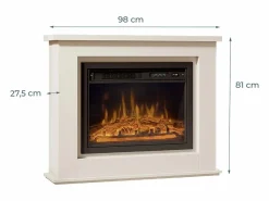 Sale MB Muebles Bonitos Mueble con chimenea para Salón comedor en 98x27,5x81cm Alaska Blanco