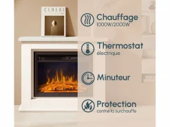 Sale MB Muebles Bonitos Mueble con chimenea para Salón comedor en 98x27,5x81cm Alaska Blanco