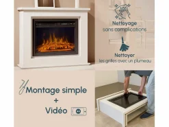 Sale MB Muebles Bonitos Mueble con chimenea para Salón comedor en 98x27,5x81cm Alaska Blanco