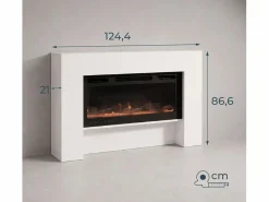MB Muebles Bonitos Mueble con chimenea para Salón comedor en 127,4x21x86,6cm Candela