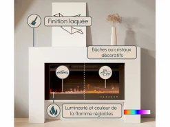 MB Muebles Bonitos Mueble con chimenea para Salón comedor en 127,4x21x86,6cm Candela