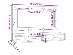 Sale Mueble con espejo y LED 90x31,5x62 cm Mueble De Pared Para Baño