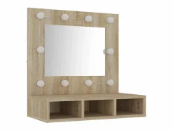 Online Mueble con espejo y luces LED roble Sonoma 60x31,5x62 cm Mueble De Pared Para Baño
