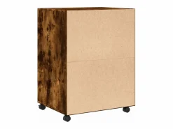 Hot Mueble con ruedas de roble ahumado 60x48x81 cm madera de ingeniería Marru00f3n