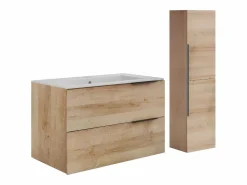 Vente-unique Mueble con un lavabo y columna - - 80 cm - NISAYA