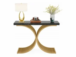 Tribesigns Mueble Consola, Mesa de Consola Blanca, 100 x 30 x 80 cm Pequeña Mesa de Presentación