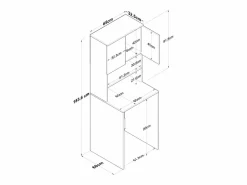 Hot Mueble cubrelavadora compacto con armario y estantes KD101 - Mueble Para Lavadora